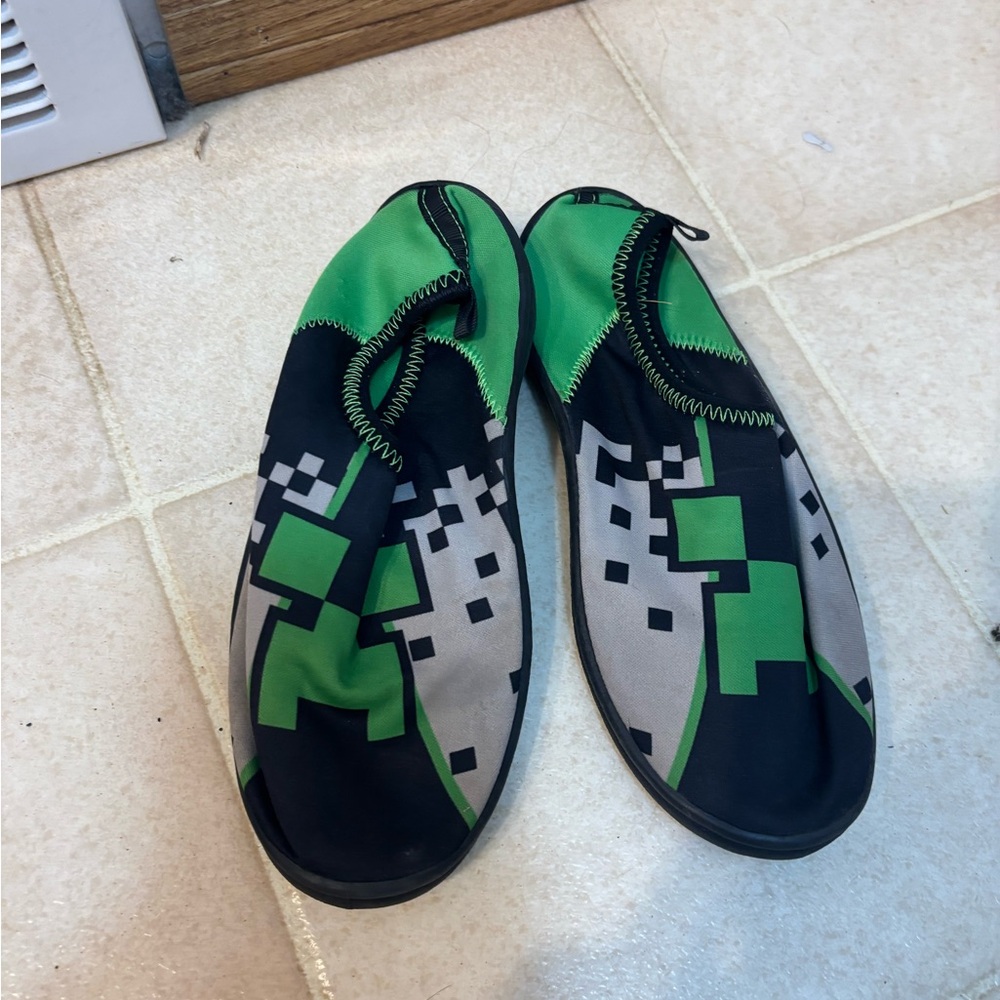 Green and Black Pixel Pattern Shoes